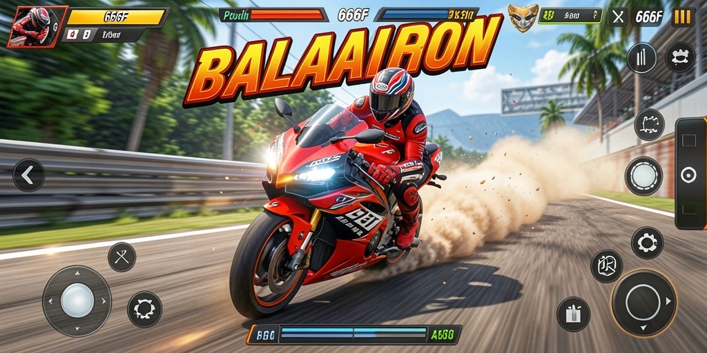 Screenshot dari gameplay seru 666F di trek balap.