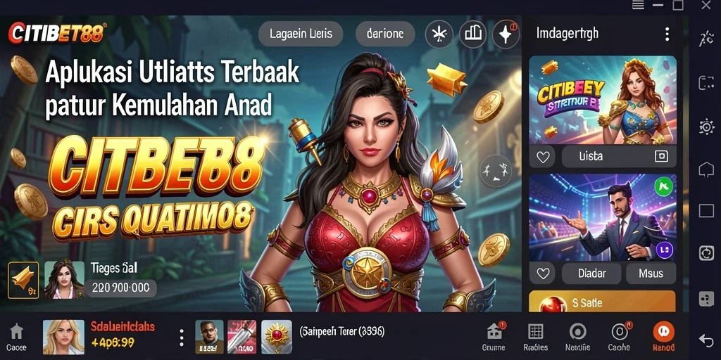 Tampilan utama <strong>CITIBET88</strong> yang menampilkan fitur utilitas unggulan.