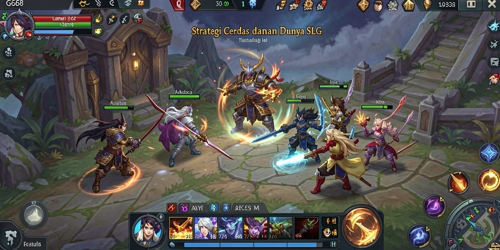 Tampilan screenshot G668 menampilkan aksi strategis gameplay SLG.