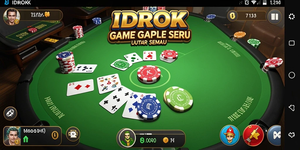 Screenshot IDROK menampilkan gameplay seru dalam Gaple.