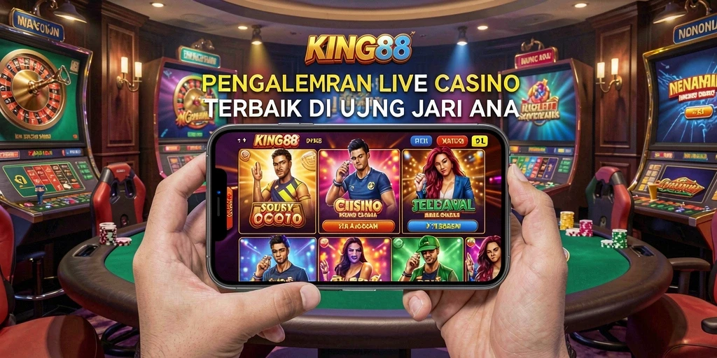 Tampilan gameplay Live Casino KING88 yang mendebarkan dan interaktif.
