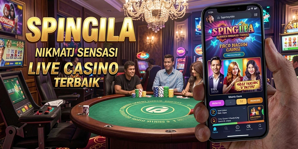 Tampilan menarik dari gameplay Live Casino di SPINGILA.