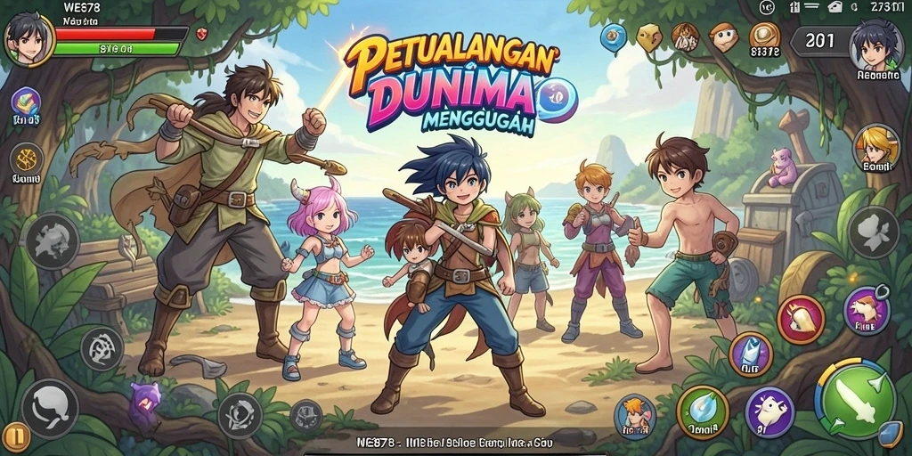 Tampilan gameplay seru dengan karakter Anime ikonik.