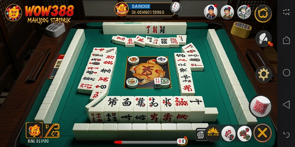 Tangkapan layar gameplay WOW388 dengan tampilan ubin Mahjong yang menarik.